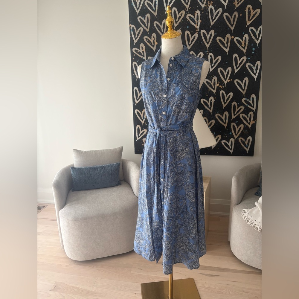 Tommy Hilfiger Blue Paisley Midi Dress